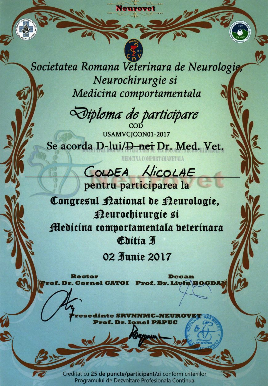 Congresul național de neurologie, neurochirurgie și medicină comportamentală veterinară